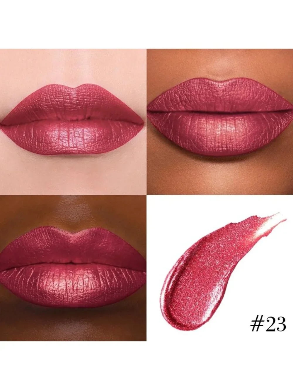 Womens 23# Burgundy-Shimmer Glitter Liquid Lipstick lippies Lip Gloss